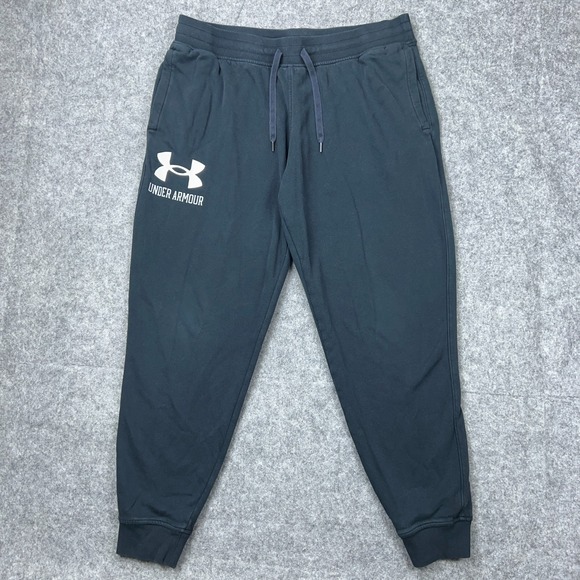 Under Armour Sweatpants Mens 2XL Black Jogger Tapered Pockets Drawstring - Picture 1 of 9